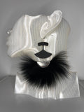 uluk earrings with fox fur